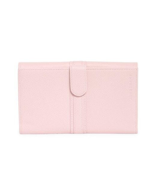Longchamp Pink Leather Checkbook Wallet