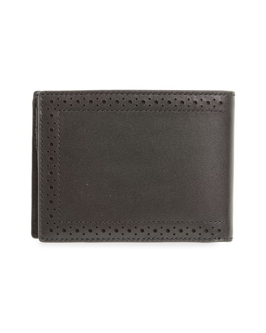 Cole Haan Gray Brogue Leather Passcase