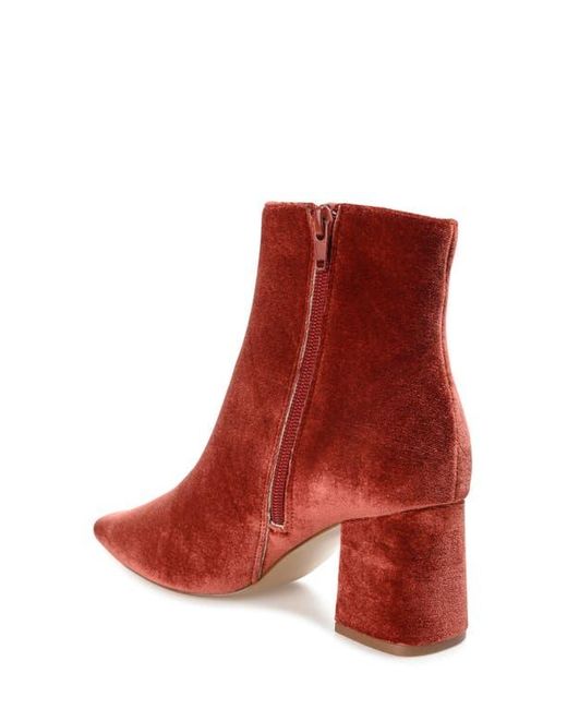 Journee Collection Red Hazara Block Heel Bootie