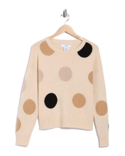 Magaschoni Natural Polka Dot Cashmere Sweater