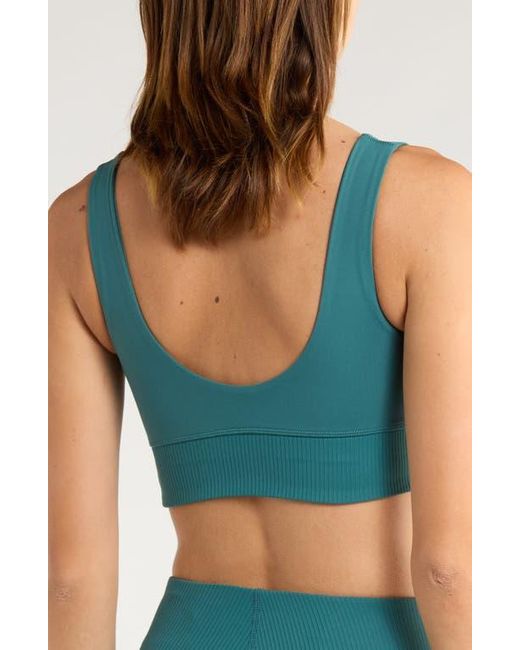 X By Gottex Blue Rib Insert Activewear Bra
