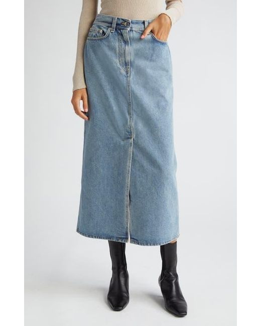 Loulou de Saison Blue Rona Denim Maxi Skirt