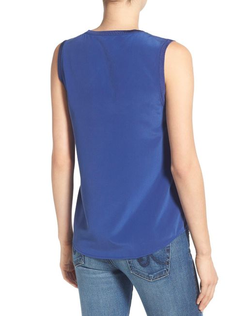 AG Jeans Blue Everest Silk Sleeveless Top