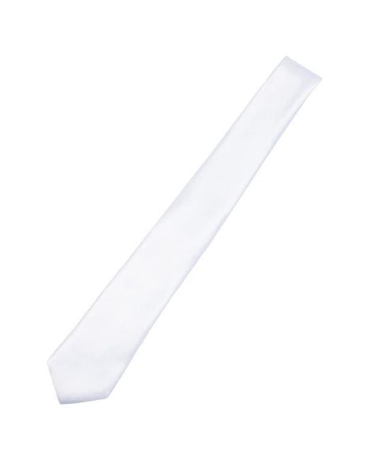 Con.struct White Solid Satin Tie for men
