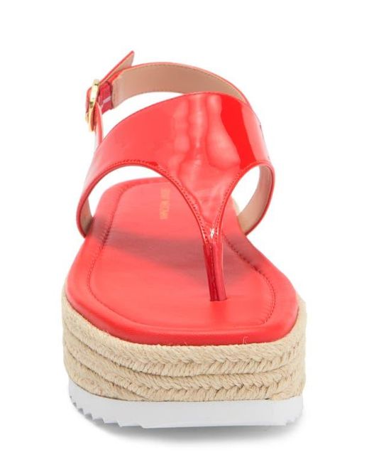 Stuart Weitzman Red Mel Flatform Espadrille Sandal