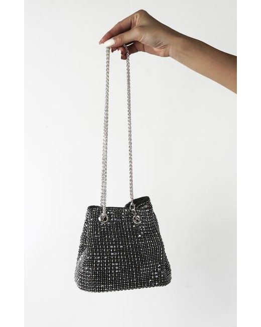 BERNESS Black Rhinestone Bucket Bag