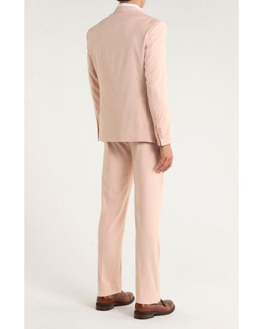 ZEGARIE Pink Stretch 3-Piece Suit for men