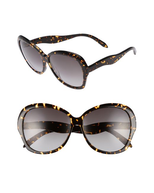 Victoria Beckham Multicolor Happy 60mm Butterfly Sunglasses - Amber Tortoise