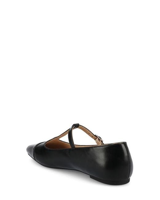 Journee Collection Black Thea T-Strap Flat