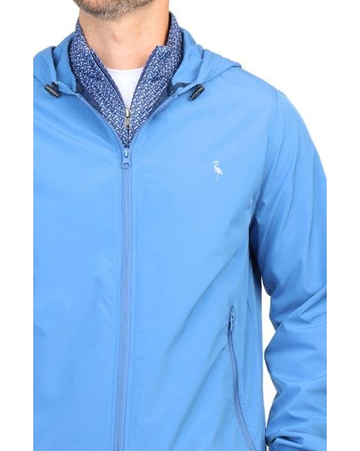 Tailorbyrd Blue Hooded Performance Athletic Jacket for men