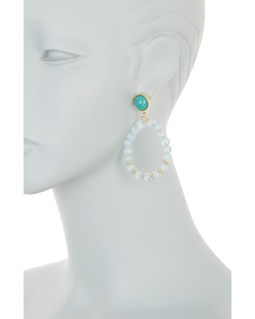 Melrose and Market Blue Beaded Teardrop Earrings