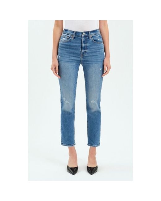 DAZE Blue High Street Crop Jeans