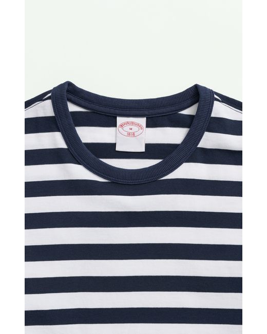 Brooks Brothers Blue Stripe Short Sleeve T-shirt for men