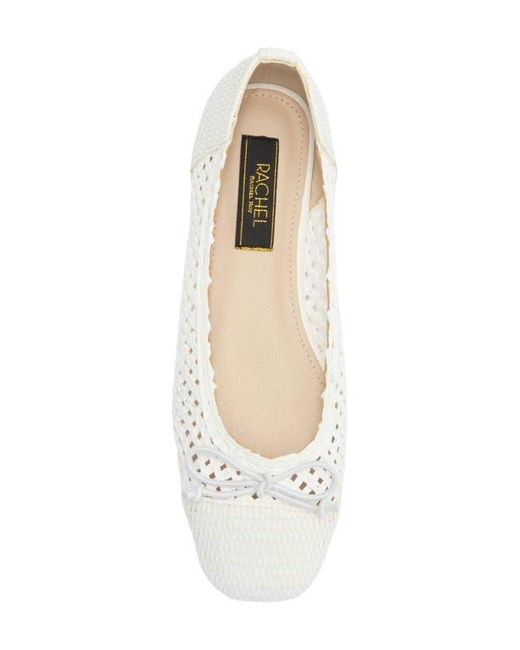 Rachel Roy White Raffia Cap Toe Flat