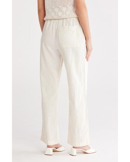 Calvin Klein Natural Pull-On Linen & Cotton Pants