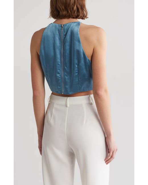 Vici Collection Blue Elenora Front Twist Crop Top