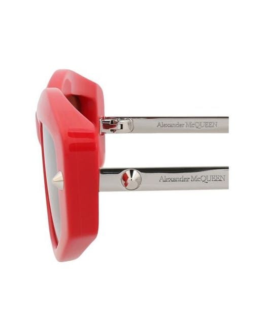 McQueen Red 52Mm Rectangular Sunglasses