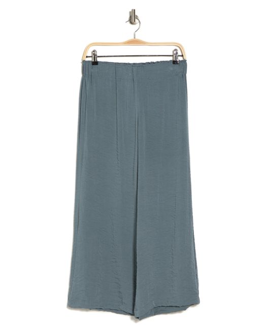 Adrianna Papell Gray Crinkle Wide Leg Pull-on Pants