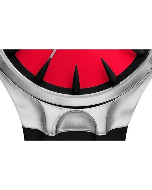 DIESEL Red Streamline Silicone Strap Watch, 44Mm for men