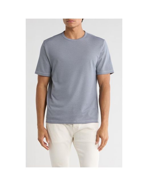 Vince Blue Feeder Stripe Crewneck T-Shirt for men