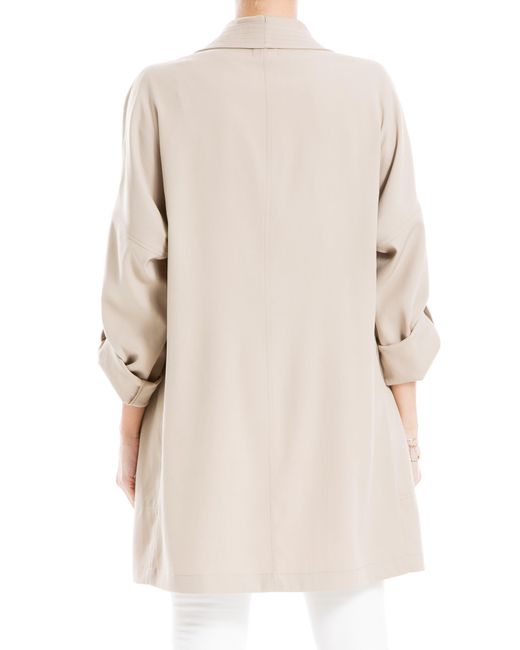 Max Studio Drape Collared Jacket in Natural | Lyst