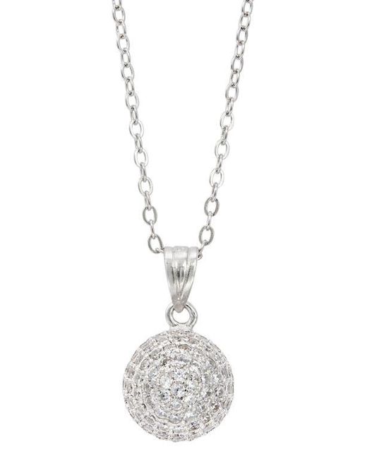 SAVVY CIE JEWELS White Pavé Cubic Zirconia Pendant Necklace