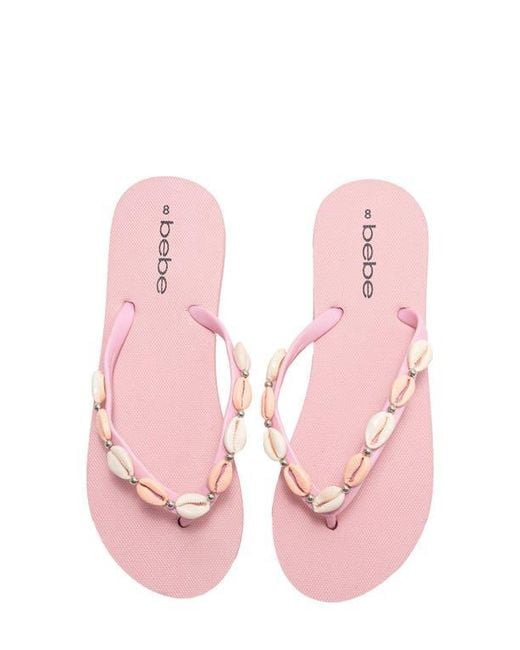 Bebe Pink Seashell Flip Flop