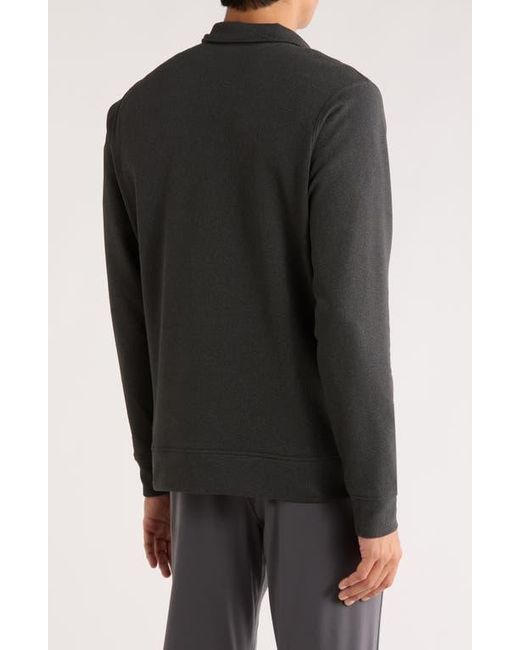 90 Degrees Black Ultra Mélange Fleece Half Zip Sweatshirt for men