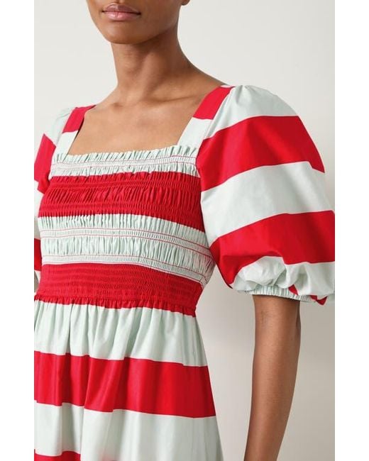 L.K.Bennett Red Ruby Bold Stripe Maxi Dress