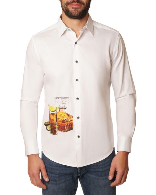 Robert Graham White Mulford Long Sleeve Button Up Shirt for men