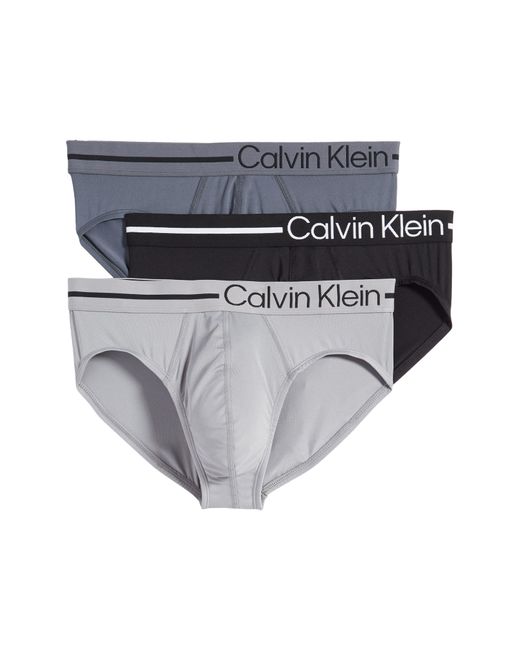 Calvin Klein Gray Assorted 3-pack Stretch Hipster Briefs for men
