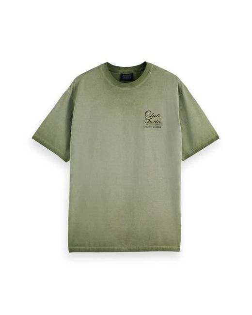 Scotch & Soda Green Relaxed Fit Logo Graphic T-Shirt for men