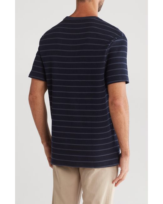 Slate & Stone Blue Stripe Waffle Knit T-shirt for men
