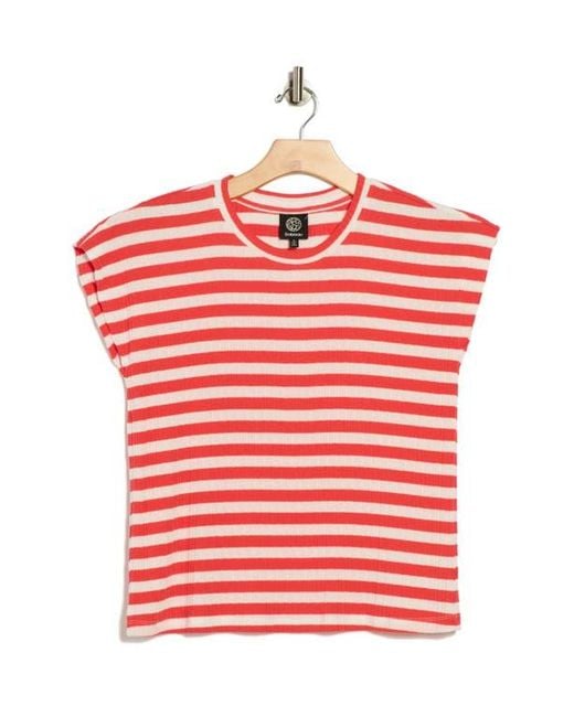 Bobeau Red Relaxed Drop Shoulder T-Shirt