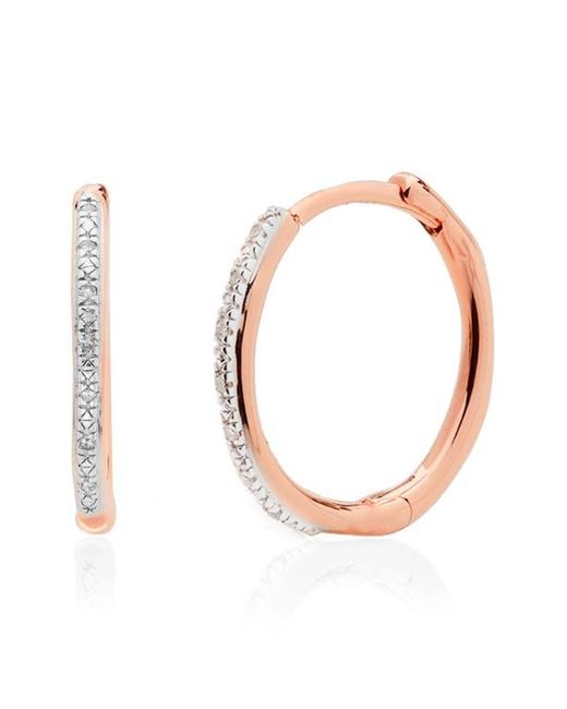 Monica Vinader Metallic Small Riva Wave Diamond Hoop Earrings