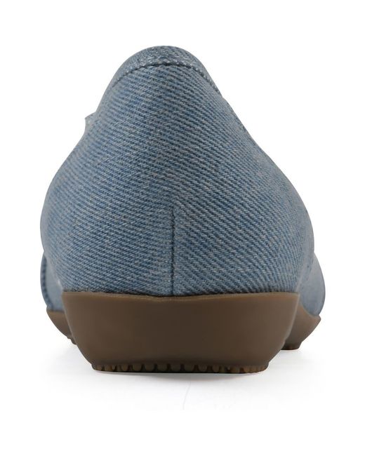White Mountain Blue Calming Buckle Strap Flat