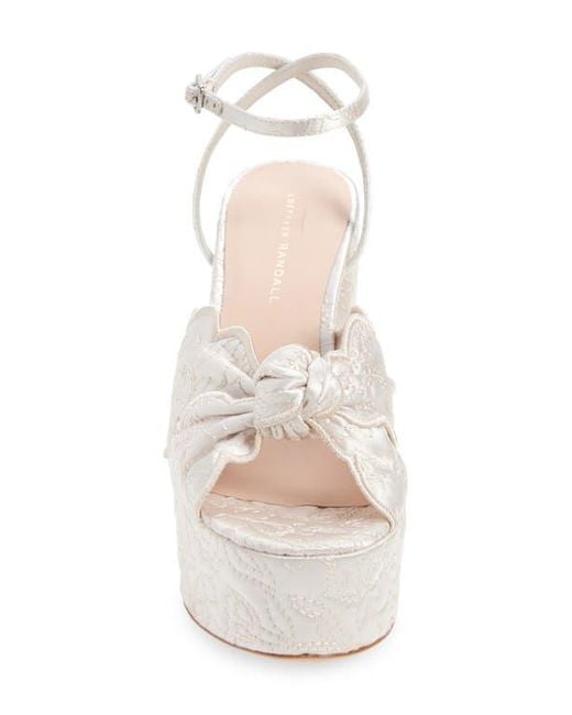 Loeffler Randall Natural Isabel Embroidered Knot Platform Sandal