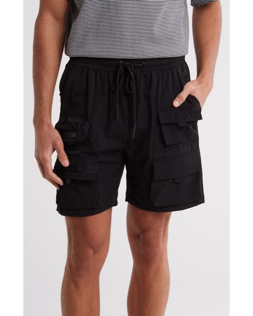 American Stitch Black Nylon Tactical Shorts for men