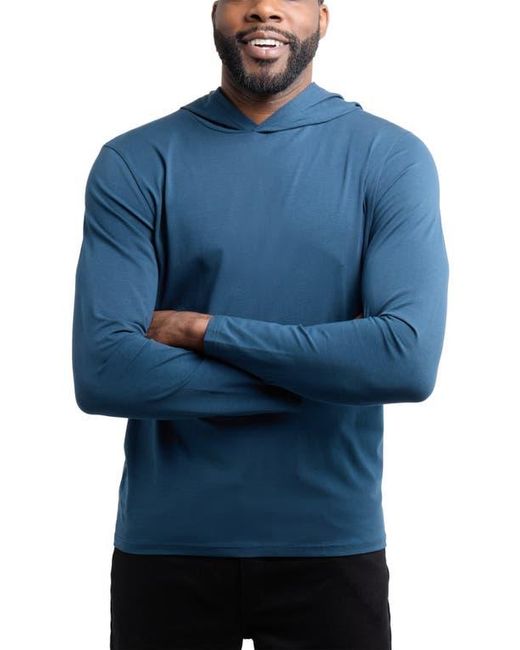 Xray Jeans Blue Long Sleeve Hooded T-Shirt for men