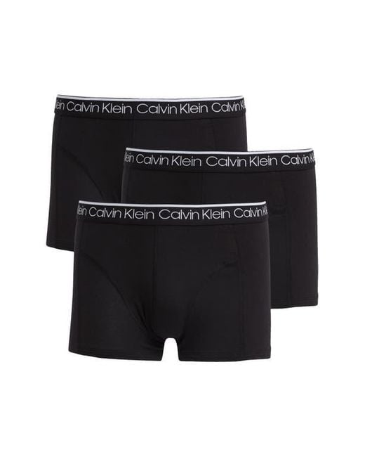 Calvin Klein Black 3-Pack Stretch Trunks for men