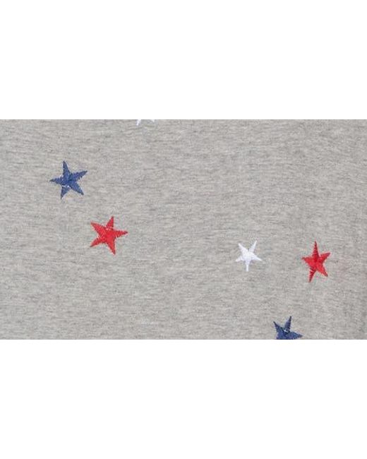 Lucky Brand Gray Embroidered Twist Cotton T-Shirt