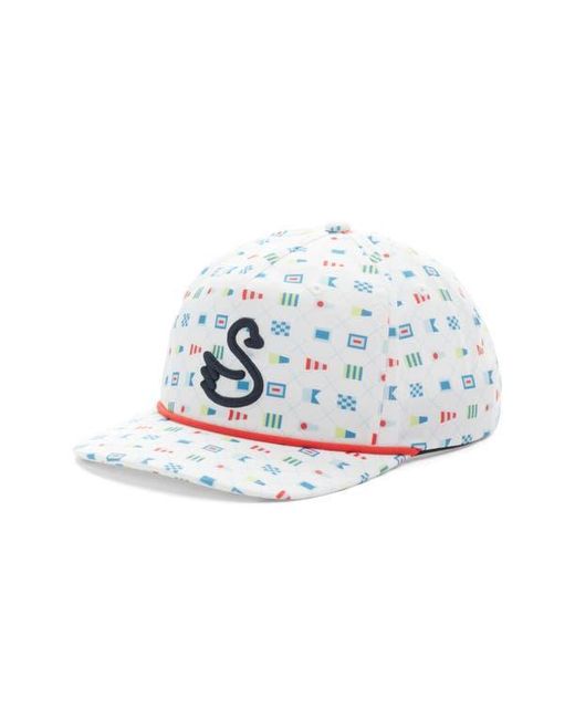 Swannies White Skipper Semaphore Adjustable Baseball Cap for men