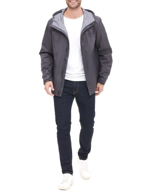 Tommy Hilfiger Gray Hooded Rain Slicker Jacket for men