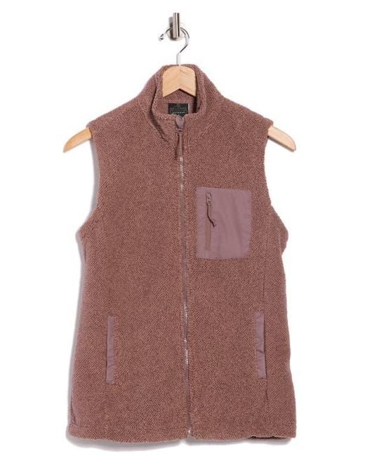 Balance Collection Brown Amara Fleece Knit Zip Vest