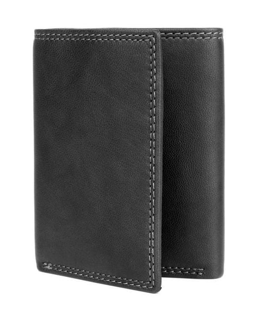 Buxton Black Rfid Three-Fold Wallet for men