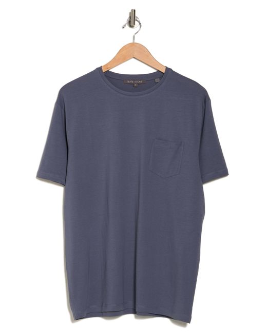 Slate & Stone Blue Cotton Jersey Pocket T-shirt for men