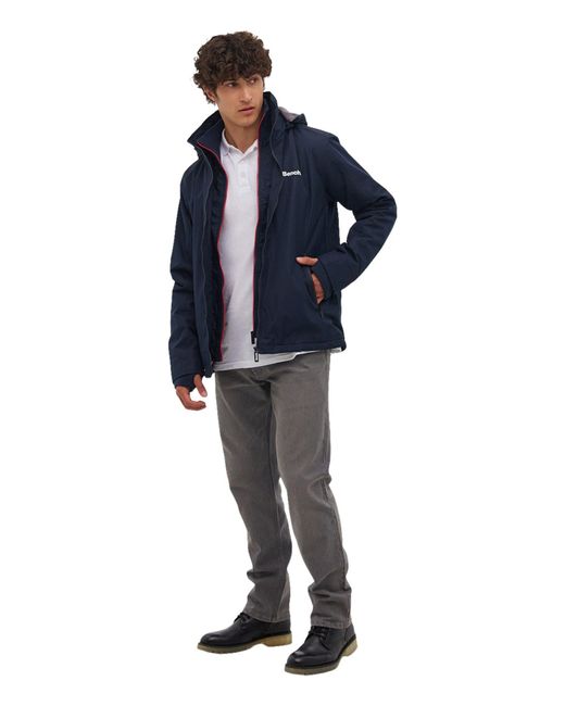 Bench Hawn Hooded Double Face Ripstop Jacket in Blue for Men Lyst