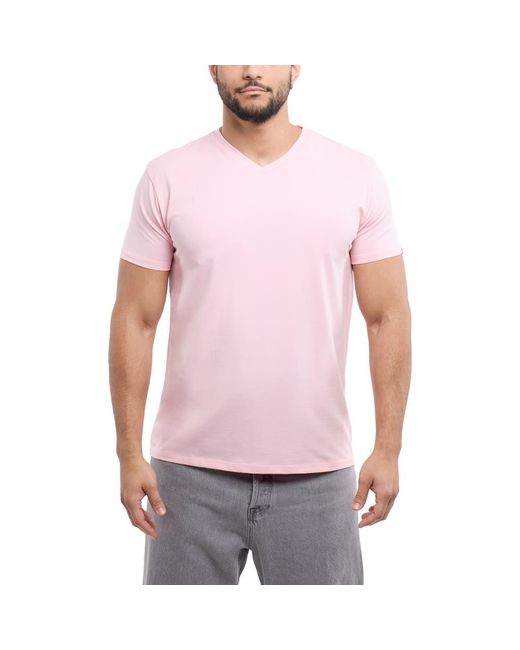 Xray Jeans Pink V-Neck Flex Cotton T-Shirt for men