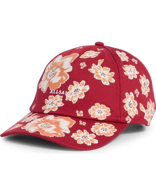 AllSaints Floral Baseball Cap in Red | Lyst display picture 1