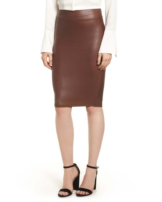 Spanx Faux Leather Pencil Skirt